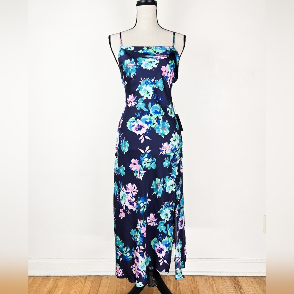 NWT Astr Cowl Neck Floral Slip Dress
